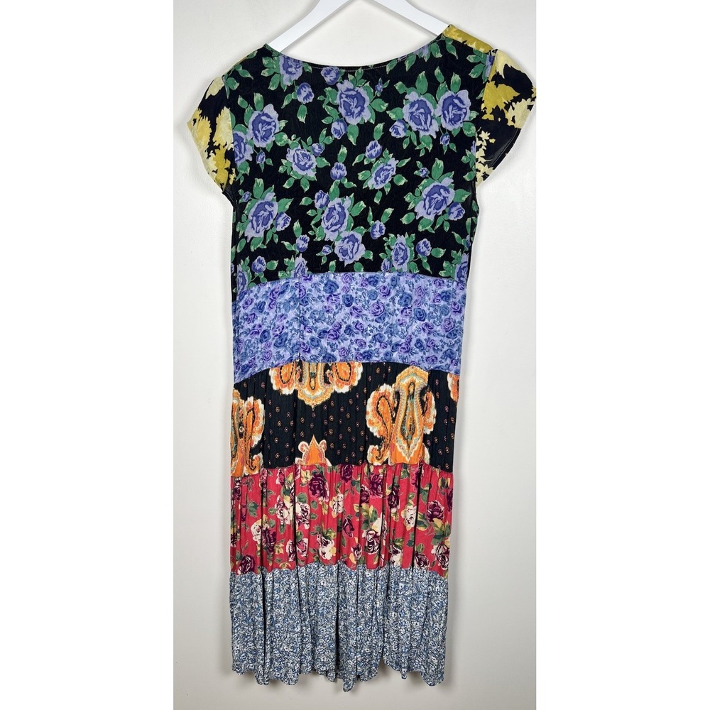 Sacred Threads Medium Tiered Patchwork Floral Boh… - image 3